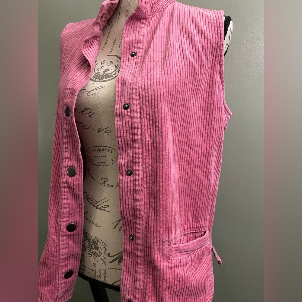 Serengeti Rose Pink Corduroy Vest size M Cotton